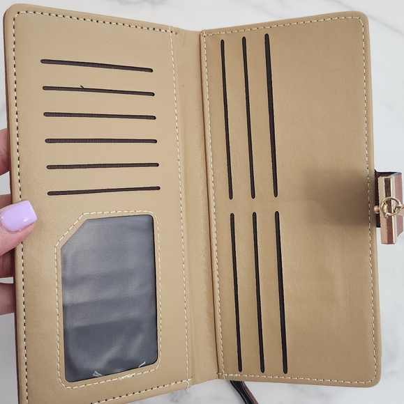 Spring & Summer Pu Leather Brown Leaf Cutout Women's Wallet - Picture 10 of 15